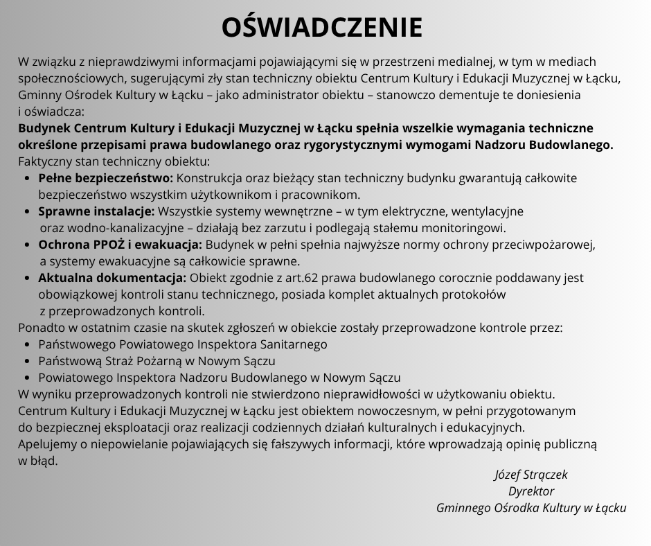 Oświadczenie GOK (1)